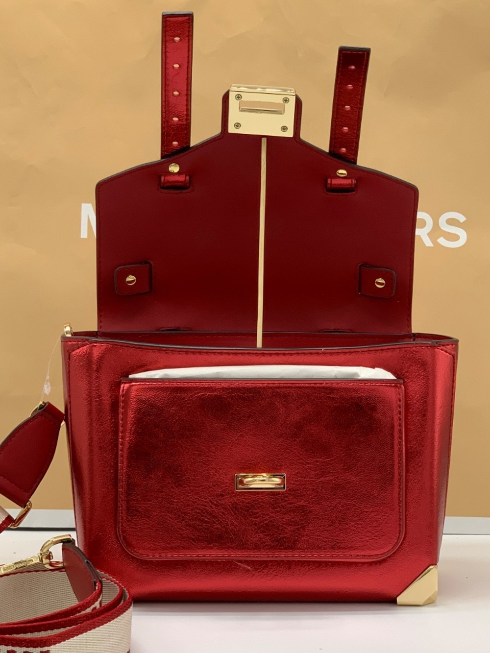 MICHAEL KORS Manhattan Medium Patent Faux Leather Satchel - Picture 8 of 15